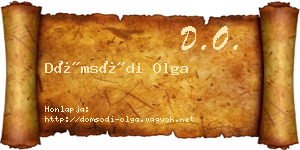 Dömsödi Olga névjegykártya